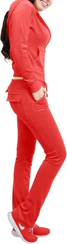 Vista 2 de NE People - Conjunto para mujer casual de terciopelo con cremallera talla S-3XL