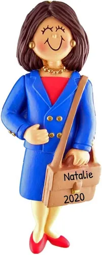 Vista 3 de Adorno de Navidad personalizado para el primer trabajo 2025 – Adorno de mi primer trabajo, adornos de Navidad 2025 niña afroamericana Ornaments by