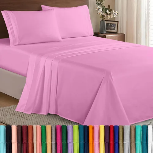 Vista 66 de Elegant Comfort - Juego de sábanas de microfibra de 1500 hilos de calidad hotelera prémium de 4 piezas - Resistente a arrugas, sábana bajera