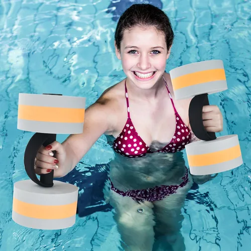Vista 6 de Pesas de agua para ejercicio de piscina, 2 unidades, mancuernas de agua, aeróbicos, pesas de piscina, pesas acuáticas de resistencia ligera