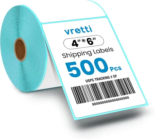 Vista 6 de VRETTI Etiquetas térmicas de 4 x 6 pulgadas, plegado en abanico 500, adhesivo fuerte, fácil de despegar, etiquetas térmicas de envío de 4 x 6