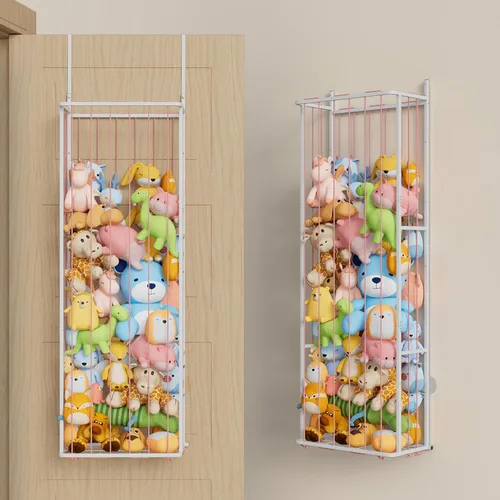 Vista 10 de SWTYMIKI Almacenamiento de animales de peluche colgantes, organizador grande de juguetes de peluche, montado en la pared o en esquina