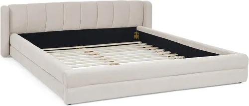 Vista 8 de KLMM Queen Size Upholstered Platform Bed Frame with Thick Fabric,Chenille Fabric Grounded Bed with Headboard and Solid Frame,for Kids Teen Adults