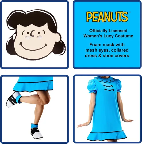 Vista 2 de Rubies Disfraz de Lucy Peanuts para mujer y máscara de espuma