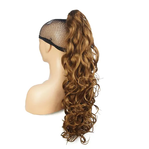 Vista 20 de Lydell 30" largo rizado peinado clip en garra cola de caballo extensión pelo sintético postizo 9.88 oz con un clip de mandíbula/garra (negro)