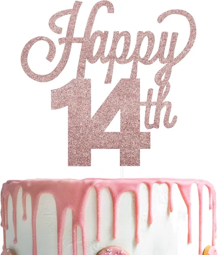 Vista 107 de LINGTEER - Decoración para pastel con texto "Happy Birthday 100", color negro