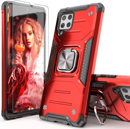 Vista 9 de Funda para Galaxy A42 con soporte de anillo, protector de Negro