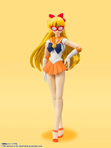 Vista 7 de S.H. Figuarts Sailor Moon Sailor Venus Animation Color Edition (versión de reventa), aprox. 5.5 pulgadas (5.512 in), PVC y ABS prepintada figura