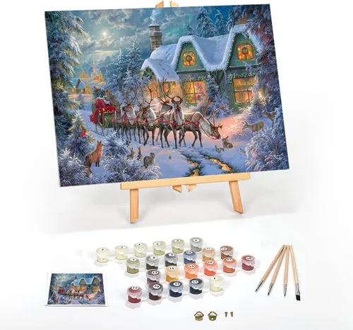 Vista 45 de Ledgebay Kit de Pintura por Números DIY para Adultos, Lienzo Enmarcado para Principiantes a Avanzados, Kit de Pintura por Números, los Kits Incluyen