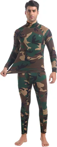 Vista 15 de Conjunto de ropa interior térmica para hombre, ropa interior larga 1#verde militar