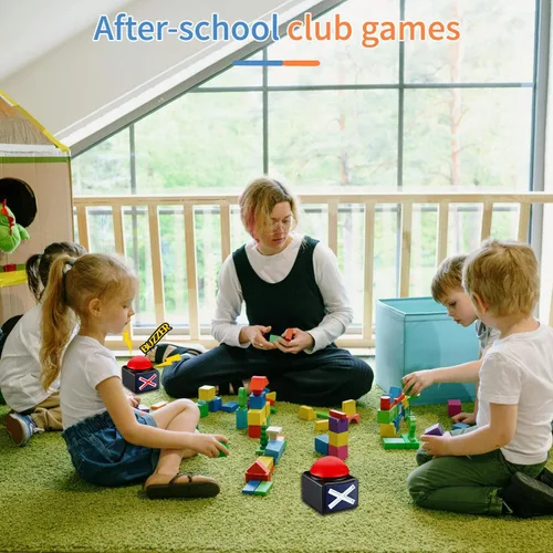 Vista 4 de Zumbador de respuesta de juego con sonido, zumbador de concursos con luces y efectos de sonido para noches de juegos familiares, actividades