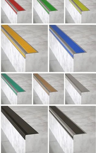 Vista 5 de LeongLzt Protector de borde de escalera de 72 pulgadas, protector de borde de escalera con forma de vinilo, moldeado de nariz de goma autoadhesivo
