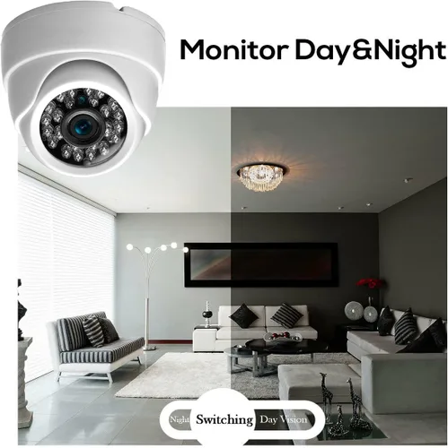 Vista 3 de CCTV 24ir LED 1/3 CCD 800tvl cámara audio interior de la bóveda D/n cámara de vigilancia de seguridad