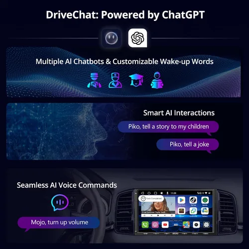 Vista 2 de S8 8-Core 4G+32G Estéreo de Coche Android Doble DIN, 4G LTE, WiFi/BT/USB Tethering, Pantalla Táctil QLED Inalámbrica de 7 Pulgadas CarPlay Android