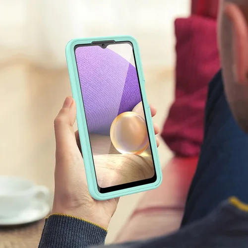 Vista 8 de Funda para Samsung Galaxy A32 5G con protector de pantalla integrado, protección de cuerpo completo a prueba de golpes
