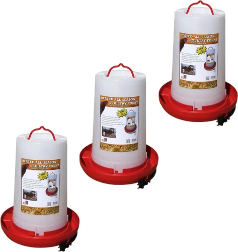Vista 12 de Farm Innovators - Paquete de 2 bebederos térmicos para pollo, cubo para bebedero para aves de corral, 2 galones