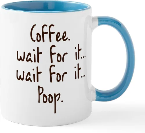Vista 56 de CafePress Time To Poop Mugs Taza de café de cerámica de 11 oz (11.0 fl oz)