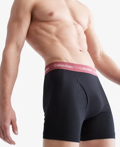 Vista 4 de Calvin Klein - Ropa interior de algodón elástico tipo bóxer brief para hombre, paquete de 3