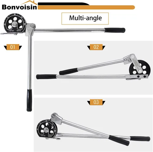 Vista 5 de Bonvoisin 5/8 "OD Tubing Bender Manual Pipe Tube Bender Herramienta de flexión HVAC de 180 grados para tuberías de aluminio de cobre Reparación