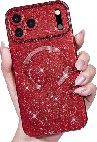 Vista 12 de LoeoeL Funda para iPhone 12 con Purpurina Compatible con Magsafe, Femenina Linda Brillante Magnética Mag Safe Bonita Funda para Teléfono