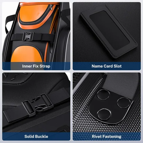 Vista 7 de APTY - Bolsa de viaje para palos de golf con funda rígida, con ruedas, acolchada, para equipaje de línea aérea - con cerradura combo integrada