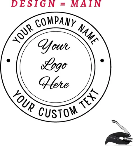 Vista 5 de Sello en relieve con logotipo personalizado, sello de su propio diseño personalizado 1 x 5/8