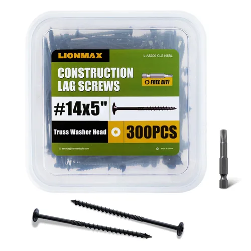 Vista 13 de LIONMAX Tornillos de retraso de 2-1/2 pulgadas, tornillo de madera estructural #14 x 2-1/2, 50 tornillos de construcción resistentes, resistentes a