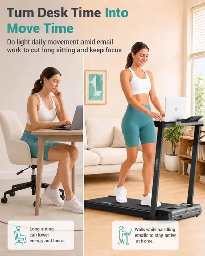 Vista 6 de TKW Walking Pad with Desk - Walking Pad with Vibration Plates with Incline Negro03