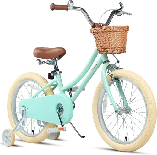 Vista 22 de Petimini Vintage Kids Bike for Girls, 12–20 Inch Classic Bicycle with Wicker Basket & Bell, High Tensile Steel Frame, Training Wheels (12–18”), 85%