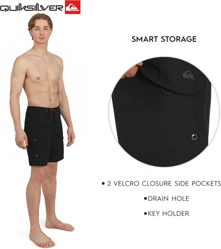 Vista 6 de Quiksilver Men's Swimwear Regular Fit Fixed Waist UPF 50 Quick Dry 22 Inch Board Shorts