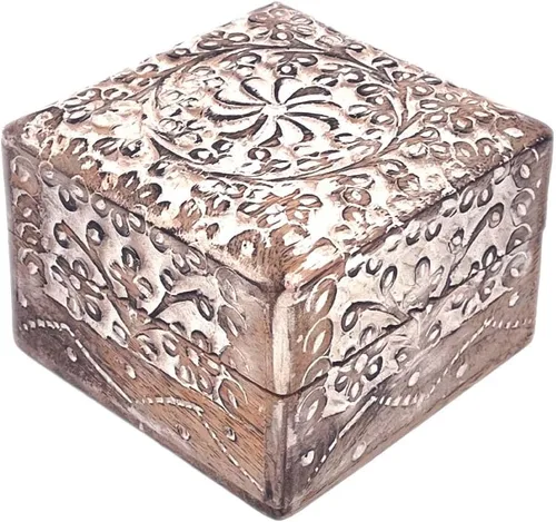Vista 2 de Organizador de joyas antiguas de madera de mango Joyero de madera de mango para mujer, solución de almacenamiento decorativa con diseño elegante