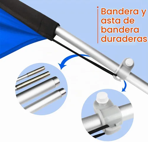 Vista 4 de Bandera de barbería, banderas de barbería con kit de poste, bandera de barbería con poste para empresas, letrero de bandera de plumas de swooper