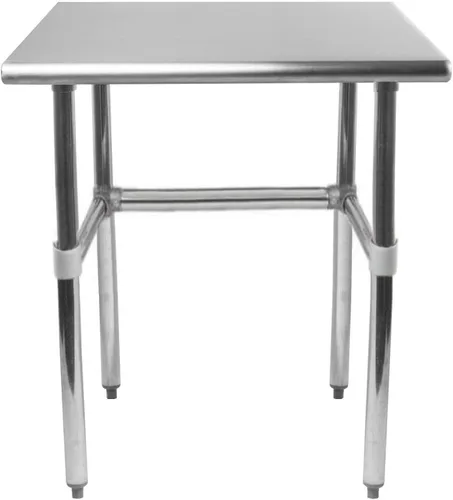 Vista 20 de Mesa de Trabajo de Acero Inoxidable con Base Abierta de 24" x 14" – Mesa Comercial Compacta Certificada NSF con Patas Galvanizadas para Cocinas