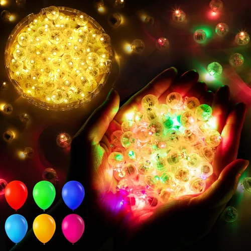 Vista 15 de 50 luces de globo, mini luces LED, redondas, largas esperas, lámpara de bola para linterna de papel, fiesta de cumpleaños, Navidad, Halloween, Azul