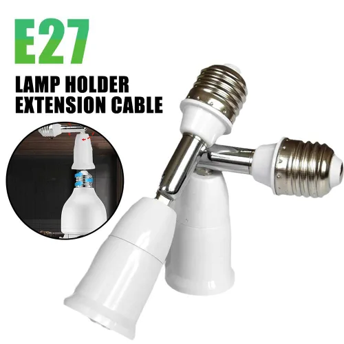 Vista 5 de Extensor de enchufe de luz E26/E27, adaptador de enchufe de bombilla de 5.5 pulgadas, flexible, ajustable, 180°, flexible, flexible, flexible