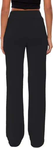 Vista 3 de Pantalones de yoga para mujer con bolsillos, pantalones de yoga holgados de pierna recta con cordón para yoga y correr, estilo casual