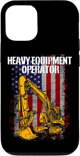 Vista 11 de Funda para excavadora de retroexcavadora con bandera de Estados Unidos para iPhone 12 mini