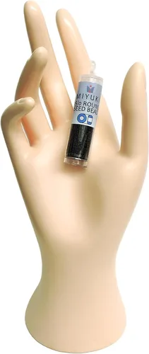 Vista 2 de Miyuki Cuentas de semillas redondas tamaño 15/0 0.29 oz negro mate