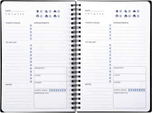 Vista 3 de UtyTrees Planificador diario sin fecha: 5.7 x 8.5 pulgadas, 144 páginas, cuaderno de lista de tareas diarias, diario con planificador de comidas