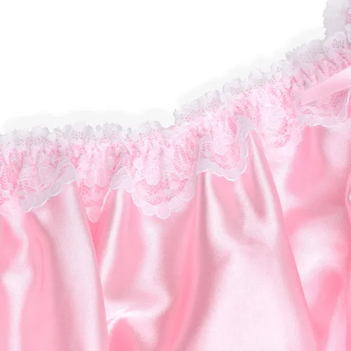 Vista 4 de Satini Lencería Satén Sissy Babydoll Volantes Volantes Encaje Slip Ropa De Dormir