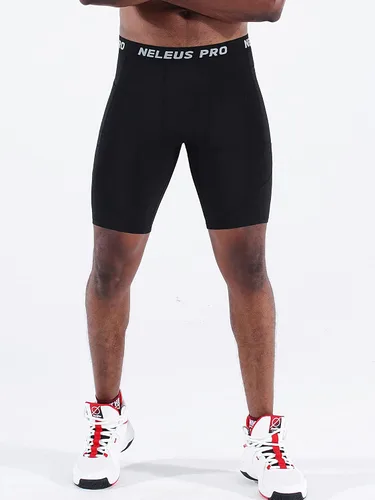 Vista 7 de NELEUS Paquete de 3 pantalones cortos de compresión para correr con bolsillos para hombre