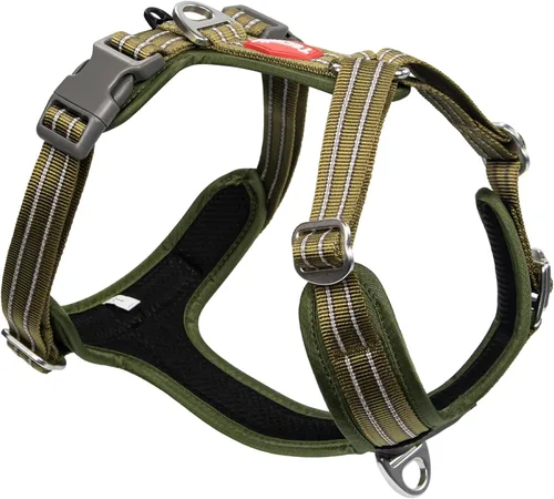 Vista 11 de Arnés sin tirones para perro, chaleco reflectante ajustable con broche de metal, malla suave transpirable sin estrangulamiento para cachorro, fácil
