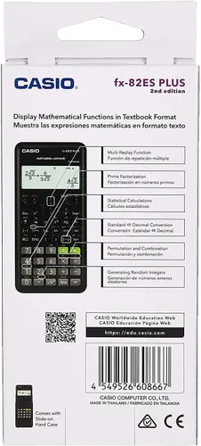 Vista 5 de Casio Fx-82es Fx82es Plus BK Display calculadora científica cálculos con funciones de 252