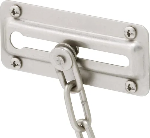 Vista 6 de Prime-Line U 10386 - Protector de puerta con cadena de acero, níquel satinado (paquete individual)