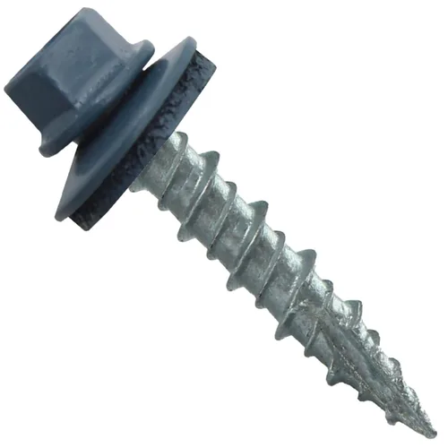 Vista 255 de Tornillos para techos de metal gris ABC 10 x 1 - Cabezal hexagonal - Arandela EPDM - Arandela de arranque automático/roscado - 1 bolsa - 250