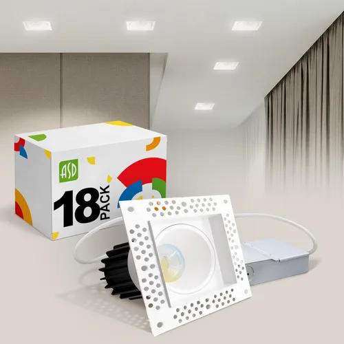 Vista 14 de ASD - Lámpara de techo empotrable LED sin bordes de 2 pulgadas, descendente sin lata con caja de conexiones, 5CCT seleccionable 2700K-5000K, 8W 636