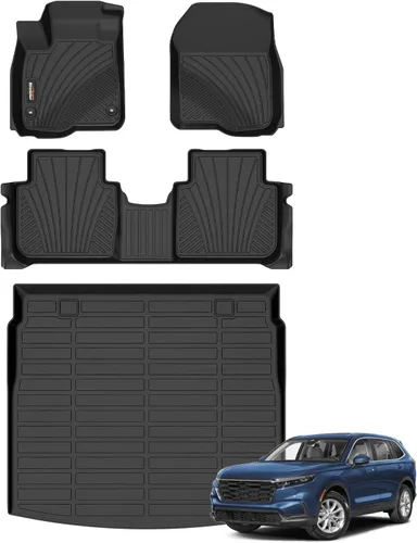 Vista 35 de Alfombrillas para todo tipo de clima y forro de carga para Volkswagen Atlas 2018-2026 (asientos de 6 pasajeros), juego completo de 3 filas