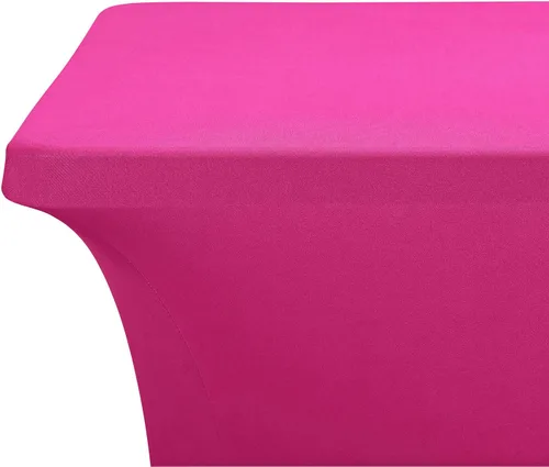 Vista 4 de LZY Cubierta de Mesa Elástica Ajustable de Spandex para Mesa Plegable de 6 pies, 4 pies o 8 pies, Mantel de Cóctel Rectangular, Perfecto para Fucsia