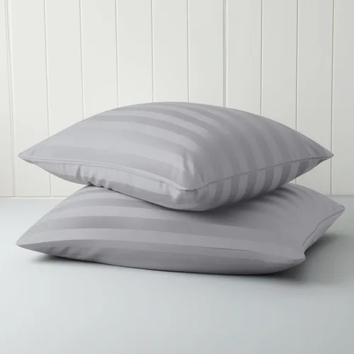 Vista 25 de Juego de 2 protectores de almohada estándar, 100% algodón egipcio con cremallera, 400 hilos, tejido satinado, algodón, color beige, fundas
