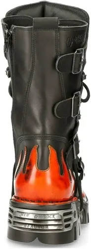 Vista 6 de NEW ROCK Botas 591 Flame Metallic Leather Goth punk Biker Fashion